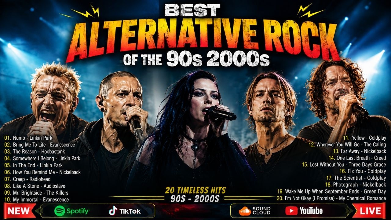 Best Alternative Rock Of The 90s 2000s 🔥 Linkin Park, Evanescence, Hoobastank, Oasis, Audioslave