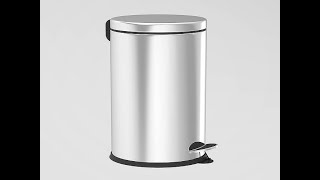 Vinoks Elite Serisi 5 Litre Hacimli Krom Paslanmaz Banyo-Mutfak Pedallı Çöp Kovası Kutu Açılışı