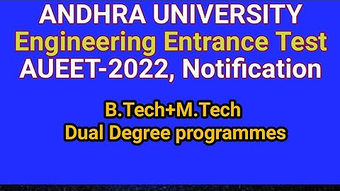 Engineering Entrance Test I AUEET-2022 Notification #aueet 2022 Notification #Engineering entrance
