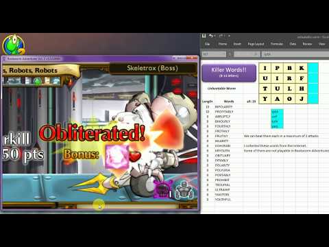Longest Words In Bookworm Adventures 2 Beating All Robots And Skeletrox Boss 
