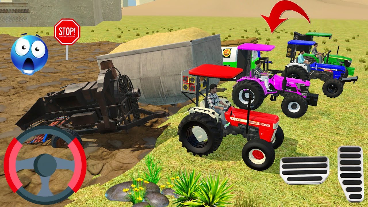 Mahindra Theresher Swaraj Tankey HTM THRESHOR Faramtruck 🚔🚍🚘 #tractor #threshar #gaming