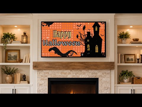 Happy Halloween Party Background [Orange] | Made to Loop TV Banner