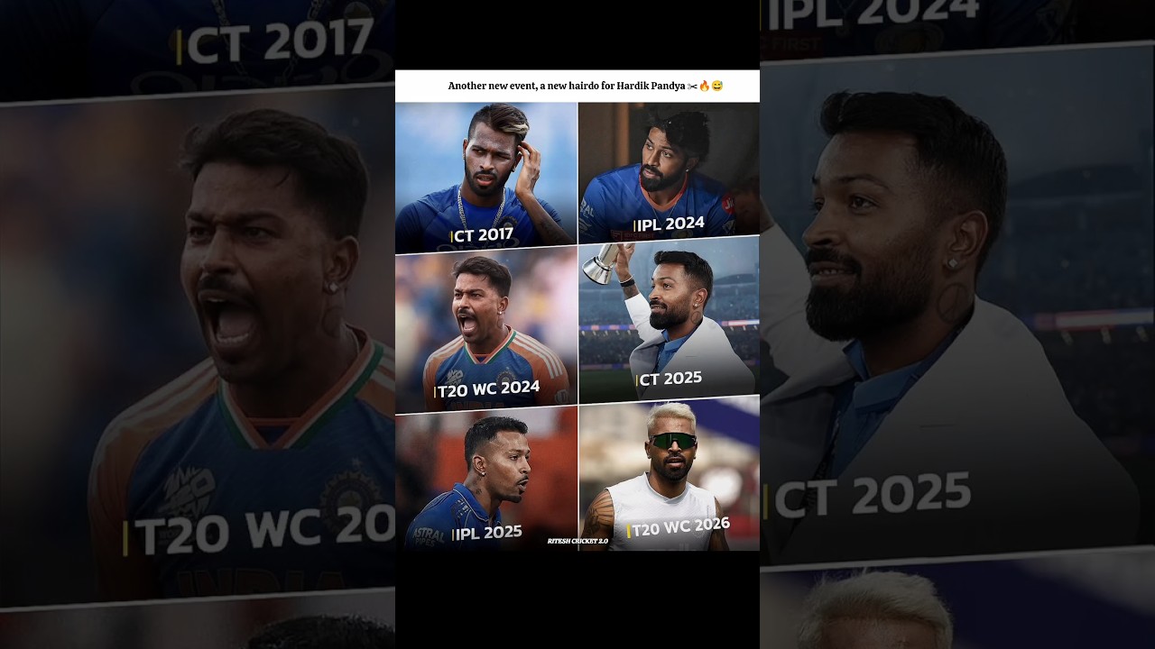 Another new event, a new hairdo for Hardik Pandya ✂️🔥😅