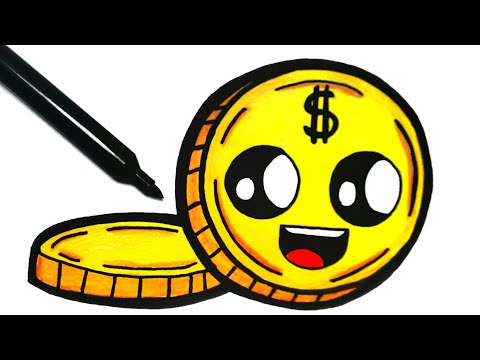 HOW TO DRAW A COIN EASY STEP BY STEP