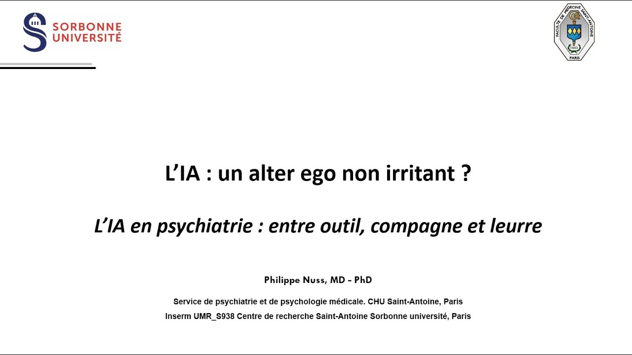 L'intelligence artificielle : un alter ego non irritant ? Philippe Nuss