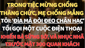 Tiệc Mừng Chồng Thăng Chức, Mẹ Chồng Mắng Tôi :"Đỉa Đeo Chân Hạc". Tôi Gọi Một Cuộc Điện Thoại Khiến