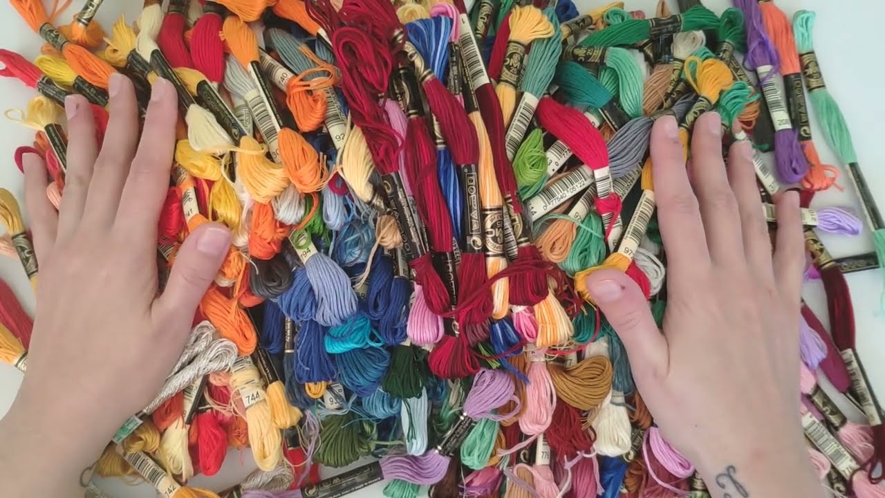 Point de Croix - Répartition des fils DMC dans mes futurs projets en point compté