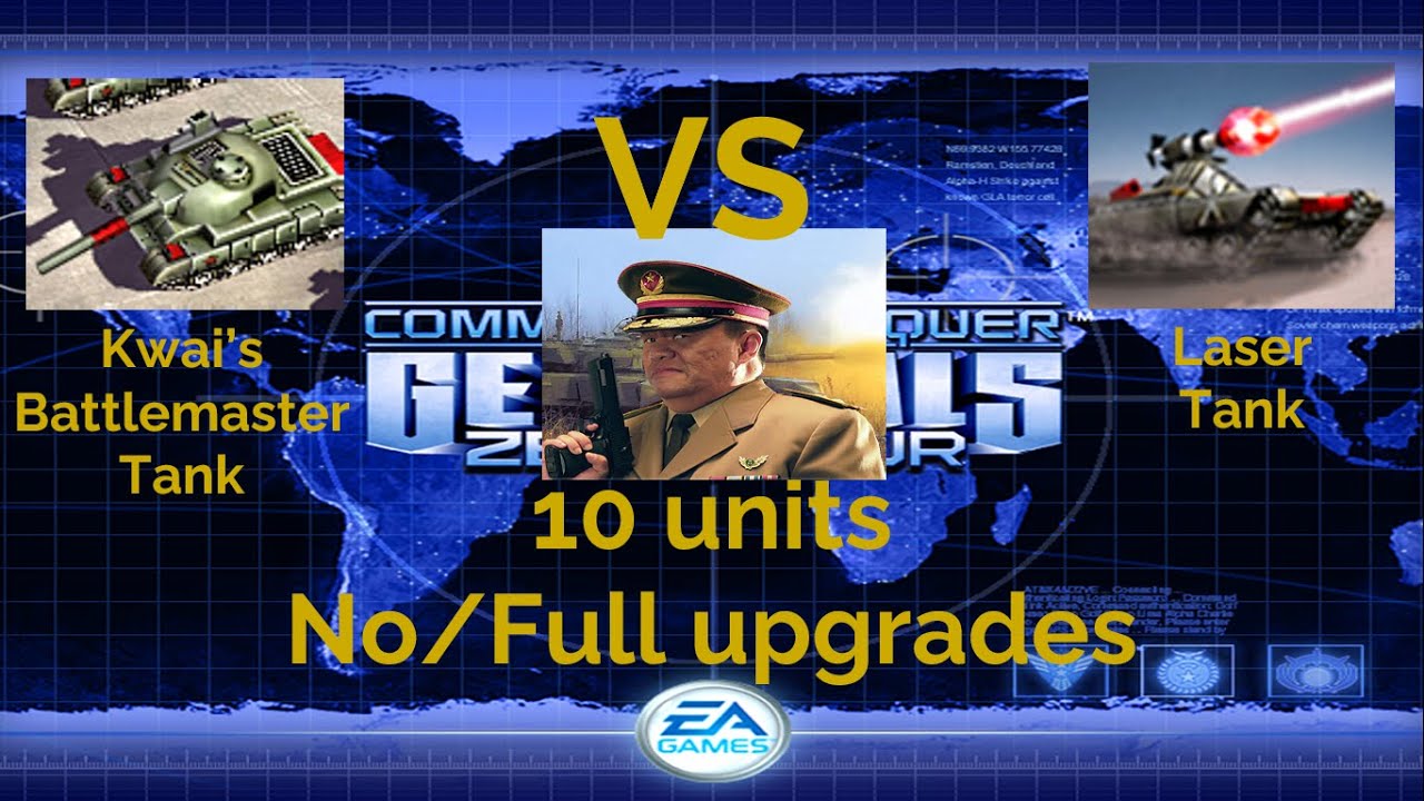 Command and Conquer Generals ZeroHour 10 Kwai's Battlemaster Tanks VS Laser Tanks