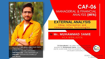 MFA (CAF-6) | Chapter 4 - ICAP Study Text | External Analysis (Lec 3) | Sir. Muhammad Samie | CA