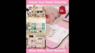 Infant Busy Board - Wooden Montessori Toys, First Birthday Gifts Idea, Baby's First Christmas Gifts