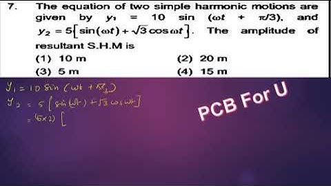 The equation of two simple harmonic motions are given by y1 = 10 sin ( wt + π/3) and y2= 5 [sin wt +