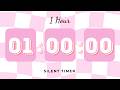 💗 1 Hour Silent Timer | Cute Ending Alarm | Pastel Pink Aesthetic 🌟 4K