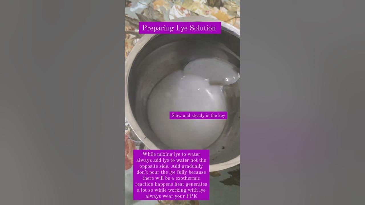 How to prepare a lye solution for a cold process soap ( tutorial with caption explained)