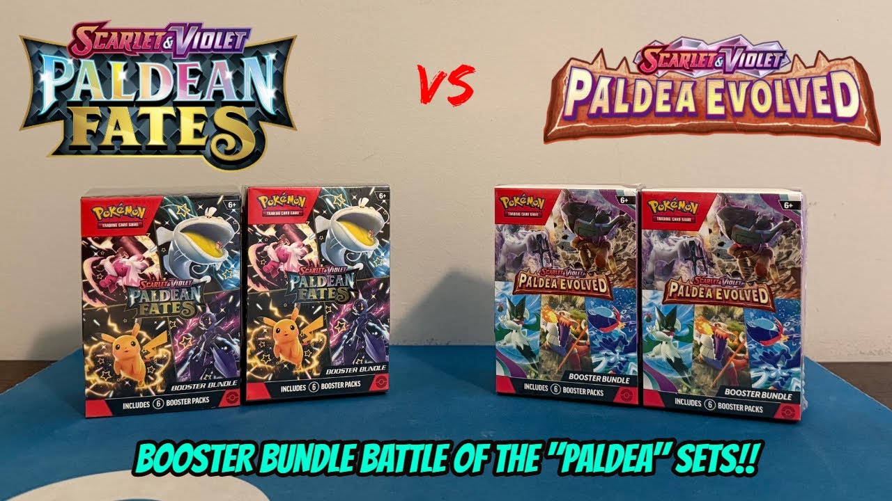 BOOM!! PALDEAN FATES vs. PALDEA EVOLVED Booster Bundle Pokemon Card Opening  Battle!!
