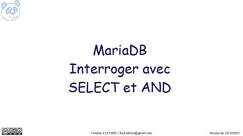 MariaDB / MySQL - Interroger avec WHERE et AND