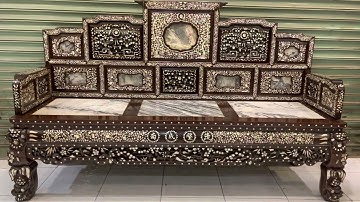 Trường Kỷ Ngũ Sơn Cẩn Ốc Mặt Đá Tự Nhiên Siêu Đẹp. LH: 0984427039