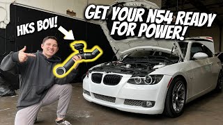 BMW N54 335I ALUMINUM CHARGE PIPE + HKS BOV INSTALL! (EASY!)