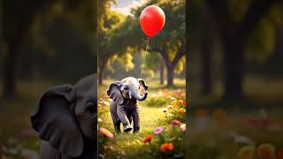 Sad Elephant gets balloon back 😇 | #shorts #elephant #kids