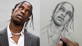 From Sketch to Stardom: Drawing Travis Scott Loomis Style step by step