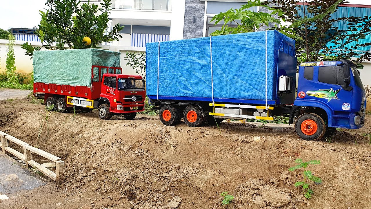 Tổng Hợp Những Siêu Xe Tải 5 Chân Chở Cát Quá Tải, Xe Đồ Chơi, Ô Tô Chở Cát Đi Dưới Nước, Dump truck