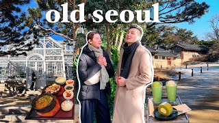 A day in Old Seoul 🇰🇷 Traditional korean food, cafe \& hanok view, palace history 🍵