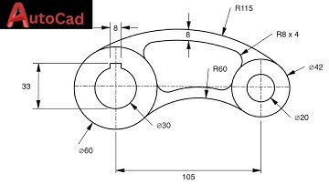 AutoCAD 2D Drawing tutorial practice exercise design
