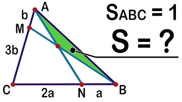 Find the area of a shaded region of a triangle. Geometry Area Puzzle. Math Olympiad Geometry problem