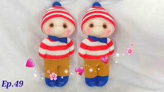 ตุ๊กตาถุงเท้า Ep.49  how to make sock doll