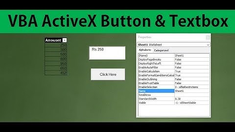 Excel VBA ActiveX Controls #1 Worksheet Button and Textbox