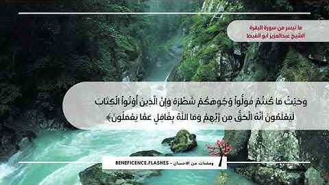 ما تيسر من سورة البقرة الآية 142 إلى الآية 157 للشيخ عبدالعزيز أبو الغيط
