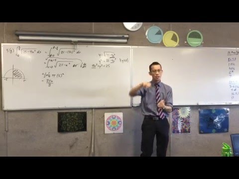 Using a Substitution to turn an area under an ellipse into an area under a circle to Evaluate