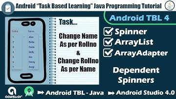 Android TBL Java Task 4 | Change Name as per Rollno | Dependent Spinners | Android Studio 4.0