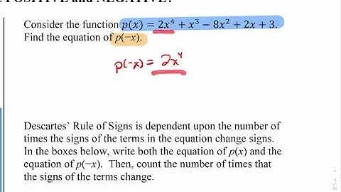 PreAP PreCalculus Notes 4.1 Descartes’ Rule of Signs (How many roots positive? Negative?) (2 of 5)