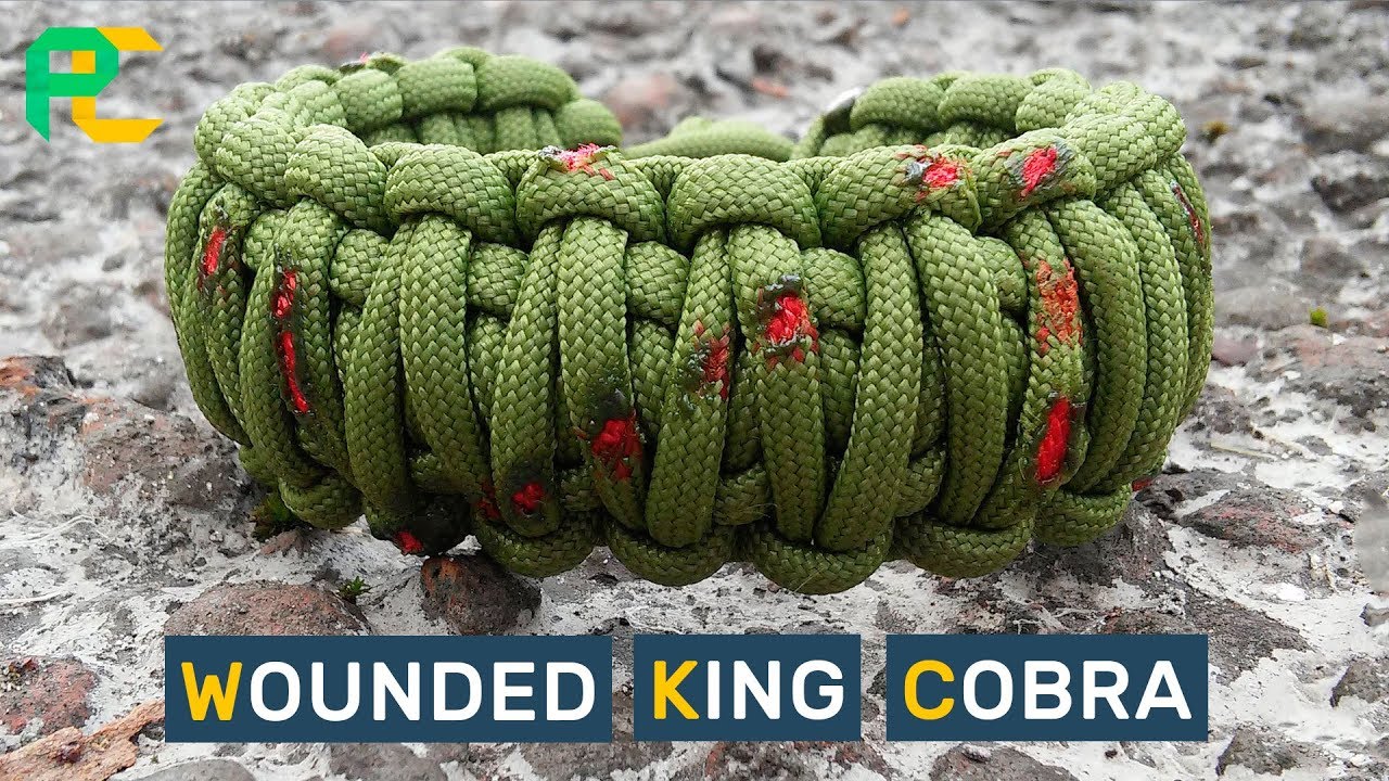 How to make Paracord Bracelet Wounded King Cobra YouTube