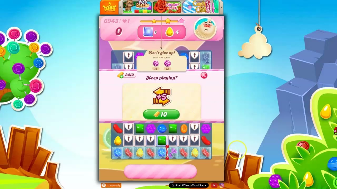 Candy Crush Level 6943 Talkthrough, 21 Moves 0 Boosters - YouTube