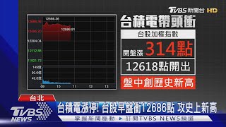 台積電漲停! 台股早盤衝12686點 攻史上新高