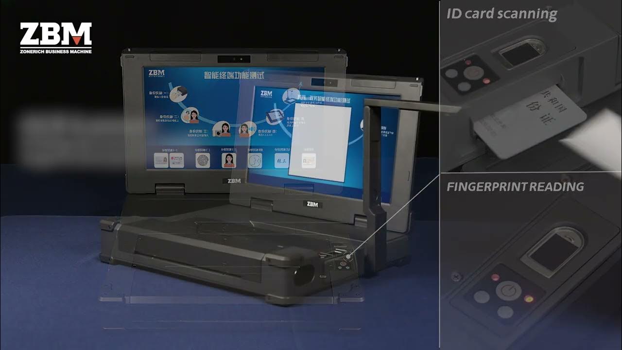 Laptop With Built In Printer Rugged Laptop with Built-in A4 Printer fingerprinter reader OCR Scanner