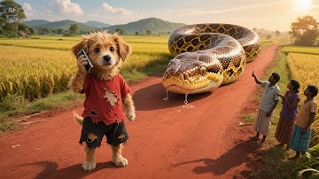 😱🐍 Full video the poor puppy rescue pregnant reticulated python