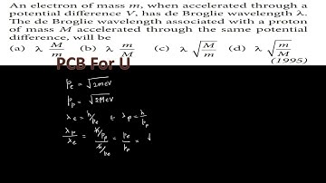 An electron of mass m when accelerated through a potential difference V,has de Broglie wavelength