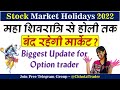 Share Market Holidays 2022  Stock Market Holidays 2022  Option Trading Holiday  Shivratri Holiday