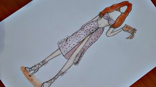تعلم رسم الأزياء سهلة للمبتدئين - Fashion drawing tutorial step by step for beginners