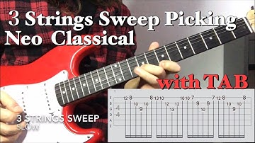3 Strings Sweep Picking - Minor + Diminish Combo with TAB