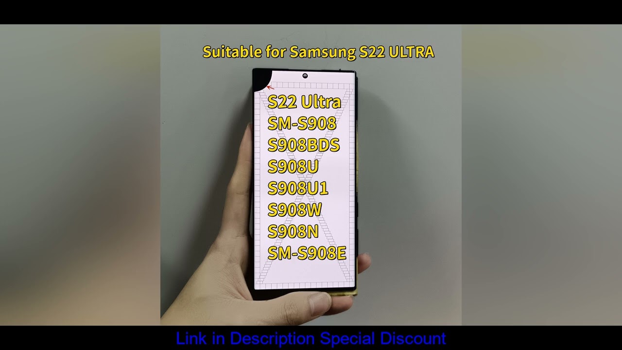 Super AMOLED LCD For Samsung Galaxy S22 Ultra LCD S908 S908B S908U Touch Screen Digitizer Assembly R
