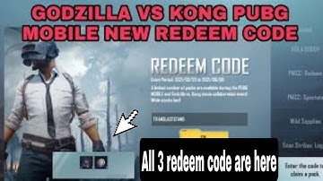 pubg mobile GODZILLA VS KONG // redeem code today event
