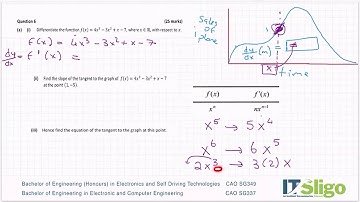 Calculus Differentiation 2020 Paper 1 Q6 Leaving Cert Ordinary Level Maths