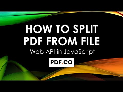 How to Split PDF From Uploaded File using PDF.co Web API in JavaScript