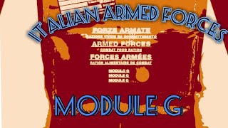 Italian Armed Forces Combat Ration Module G