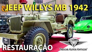 ESTRELA DE CINEMA! Jeep Militar Willys 1942 MB - Restauração e história completa - TROCAR A. A.