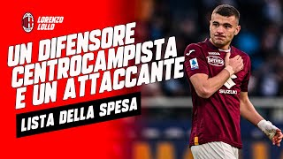 LISTA DELLA SPESA: UN DIFENSORE MANCINO, UN CC DIFENSIVO E UNA PUNTA #milannews
