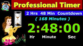 Timer Countdown 168 Minutes [Reverse Time] 2 Hrs 48 Minutes | Digital Clock | Alarm, Whatsapp Status